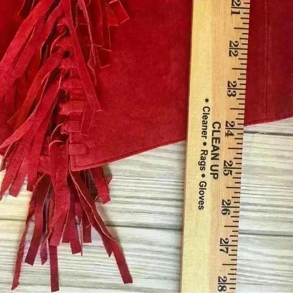 Dialogue Western Leather Suede Fringe Jacket - Picture 4 of 5